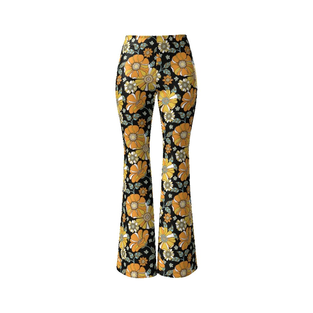 Retro floral high waisted leggings - AMRADIO