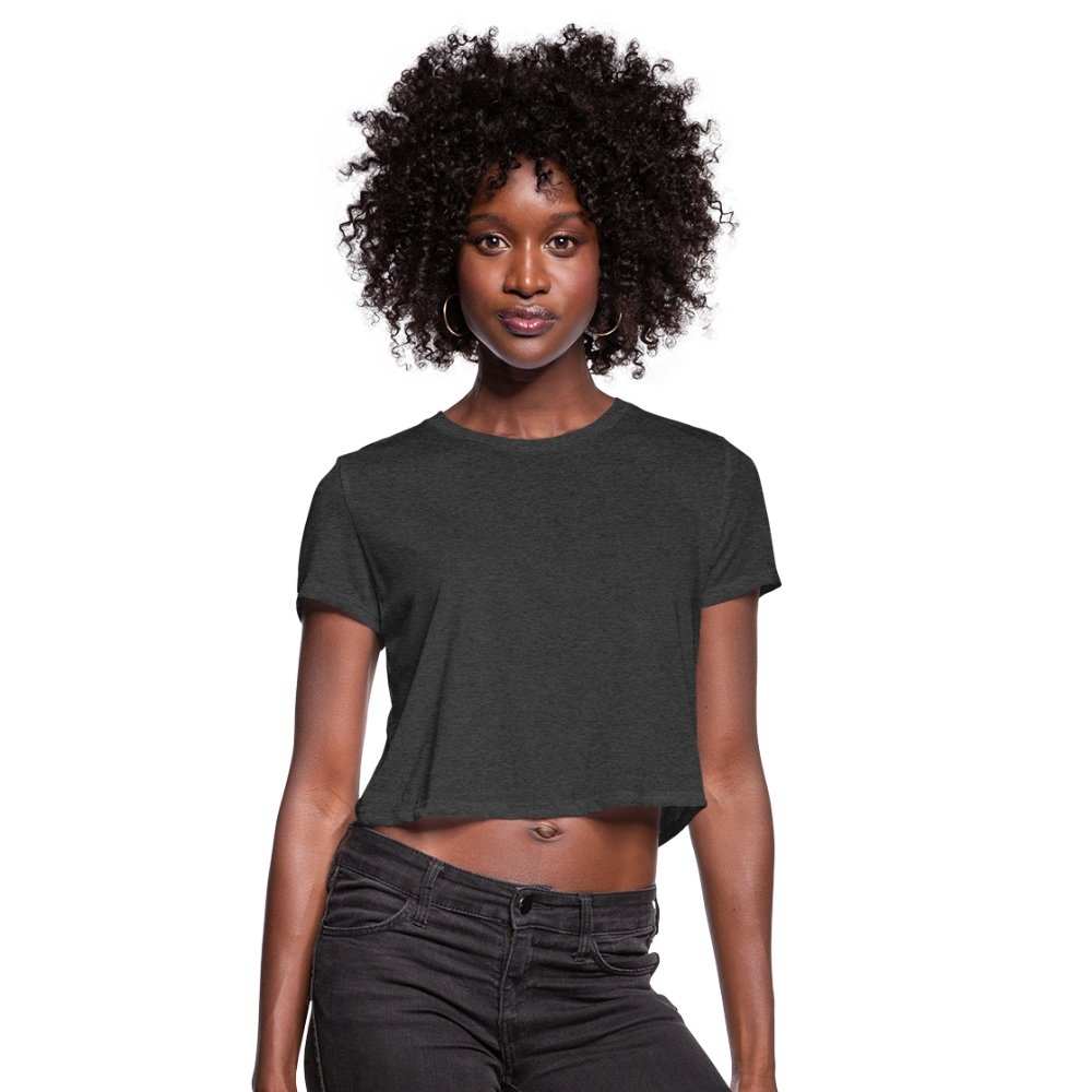 Woman wearing The Perfect Cropped Tee in black, styled with casual black pants
