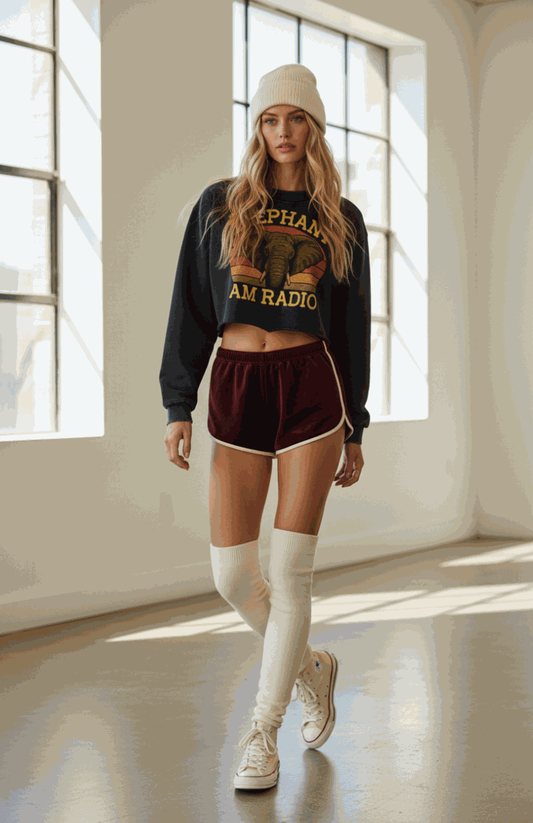 ELEPHANT CROP SWEATSHIRT